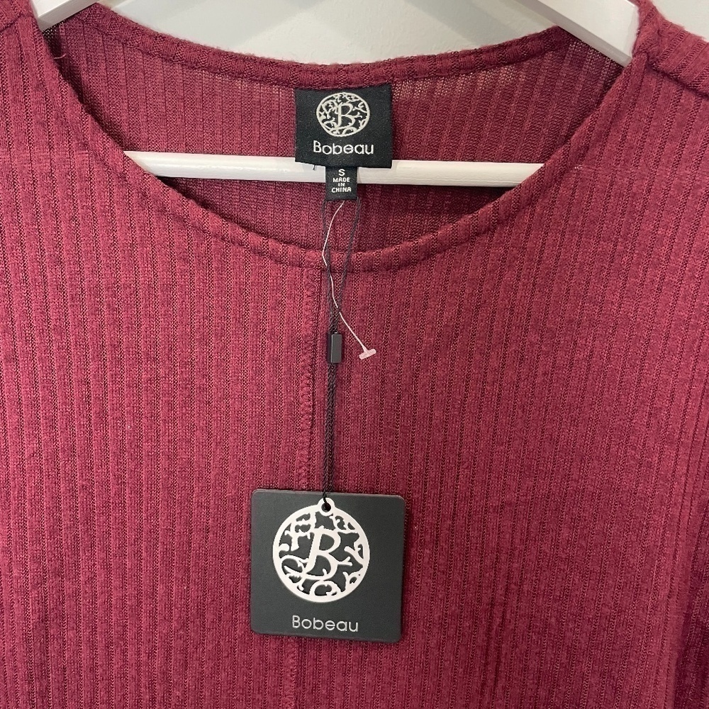 Bobeau Maroon Ribbed Tunic - Picture 4 of 6